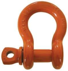 CM - 3/4" Nominal Chain Size, 6.5 Ton Carbon Steel Screw Anchor Shackle - 31/32" Diam, 7/8" Pin Diam, 1-1/4" Wide Inside Jaw, 1-3/4" Inside Width - A1 Tooling