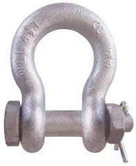 CM - 5/16" Nominal Chain Size, 1 Ton Carbon Steel Bolt Anchor Shackle - 15/32" Diam, 3/8" Pin Diam, 17/32" Wide Inside Jaw, 25/32" Inside Width - A1 Tooling