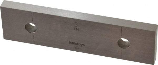 Mitutoyo - 5" Rectangular Steel Gage Block - Accuracy Grade 0, Includes Certificate of Inspection - A1 Tooling