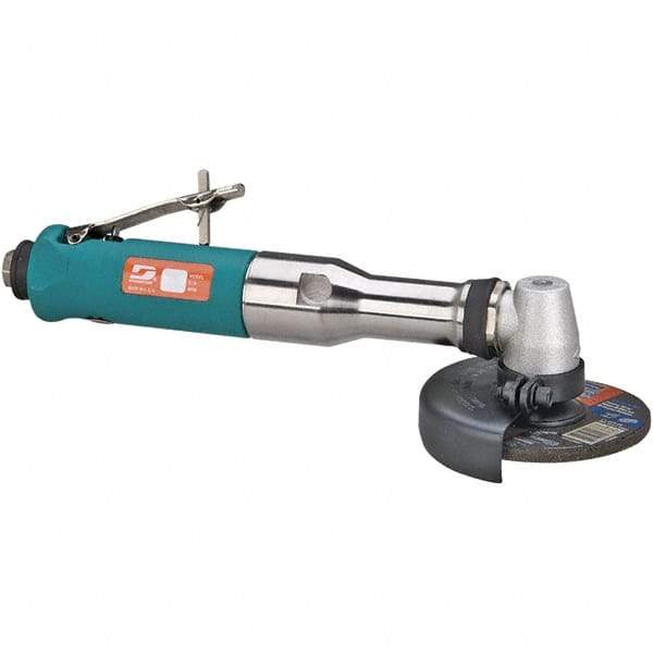 Dynabrade - 4" Wheel Diam, 13,500 RPM, Pneumatic Angle & Disc Grinder - 3/8-24 Spindle, 40 CFM, Rear Exhaust - A1 Tooling