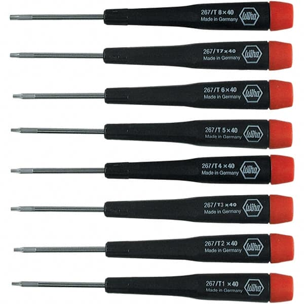 Wiha - 8 Piece Torx Screwdriver Set - Bit Sizes: Torx T1, T2, T3, T4, T5, T6, T-7 & T-8 - A1 Tooling