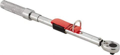 Proto - 3/8" Drive Micrometer Ratchet Head Tethered Torque Wrench - 20 Ft/Lb to 100 Ft/Lb Torque, 17" OAL, 1/2 Ft/Lb Graduation, Pear Head - A1 Tooling