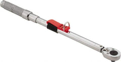 Proto - 1/2" Drive Micrometer Ratchet Head Tethered Torque Wrench - 40 N/m to 200 N/m Torque, 21-1/2" OAL, 1 N/m Graduation, Pear Head - A1 Tooling