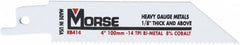 M.K. MORSE - 4" Long x 3/4" Thick, Bi-Metal Reciprocating Saw Blade - Tapered Profile, 14 TPI, Toothed Edge, Universal Shank - A1 Tooling