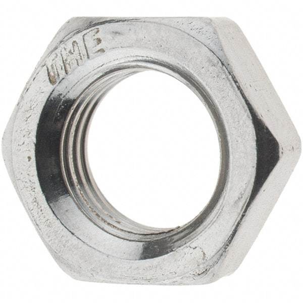 Value Collection - 3/8-24 UNF Stainless Steel Right Hand Hex Jam Nut - 9/16" Across Flats, 7/32" High, Uncoated - A1 Tooling