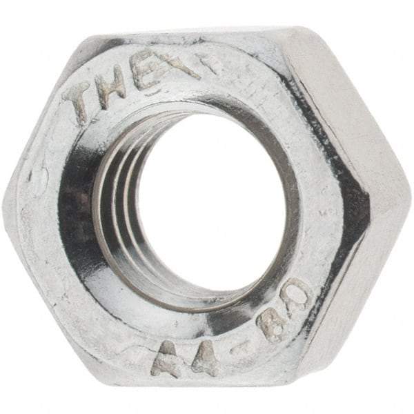 Value Collection - M6x1.00 Metric Coarse Stainless Steel Right Hand Hex Nut - 10mm Across Flats, 5mm High, Uncoated - A1 Tooling