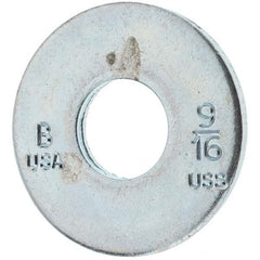 9/16″ Screw USS Flat Washer: Carbon Steel, Zinc-Plated Clear Chromate 19/32″ ID, 1.5″ OD, 1/8″ Thick