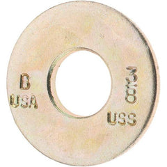 3/8″ Screw USS Flat Washer: Carbon Steel, Zinc-Plated Yellow Chromate 13/32″ ID, 1″ OD, 5/64″ Thick