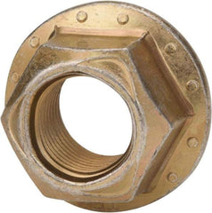 Made in USA - 3/4-10 Grade G Steel Hex Flange Lock Nut - Zinc Yellow Dichromate Finish - A1 Tooling