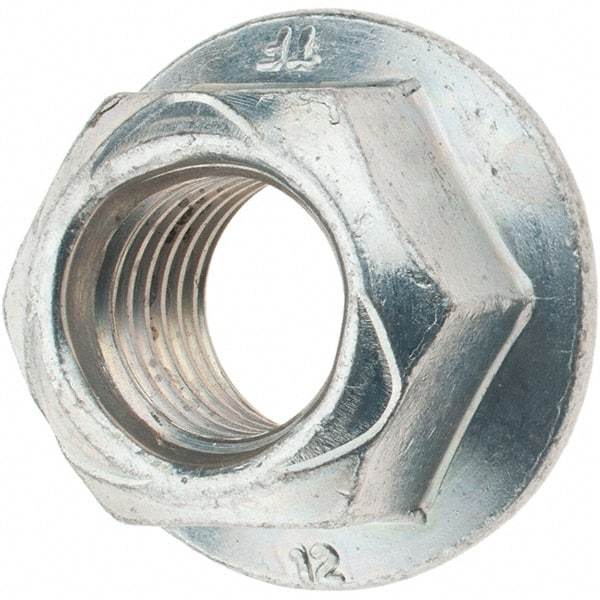 Made in USA - M16x2.00 Class 12 Steel Hex Flange Lock Nut - 18.3mm High, Cadium Plated with Wax Finish - A1 Tooling