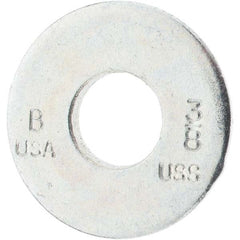 3/8″ Screw USS Flat Washer: Carbon Steel, Zinc-Plated Clear Chromate 13/32″ ID, 1″ OD, 5/64″ Thick