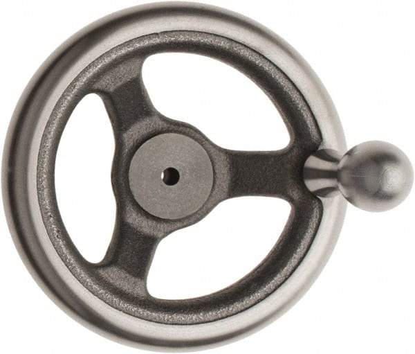 Made in USA - 6", Offset Handwheel - 1-3/8" Hub, Cast Iron, Plain Finish - A1 Tooling