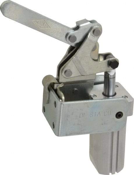 De-Sta-Co - 700 Lb Inner Hold Capacity, Vert Mount, Air Power Hold-Down Toggle Clamp - 1/8 NPT Port, 145 Max psi, 88° Bar Opening, 99.31mm Height Under Bar - A1 Tooling