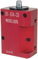 De-Sta-Co - 90 Lb Clamping Force, Right Hand Swing, 31.75mm Total Stroke, Single-Acting Pneumatic Swing Clamp - 1/8 NPT Port, 104.39mm Body Length x 38.1mm Body Width, 2.01 Cu In (Clamp), 2.26 Cu In (Unclamp), 130 Max psi - A1 Tooling