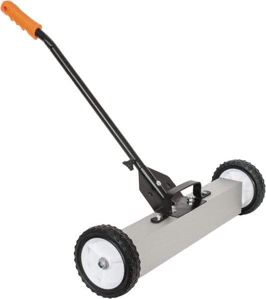 Shields Magnetics - 24" Long Push Magnetic Sweeper with Wheels - 6-13/16" Wide x 13" High x 48" Long, 7" Wheel Diam, 3/4 to 1-1/2" Clearance - A1 Tooling