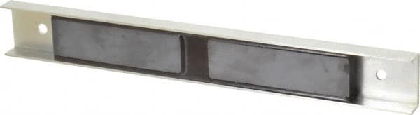 Eclipse - 30 Max Pull Force Lb, 12" Long x 1-1/2" Wide x 5/8" Thick, Rectangular Channel, Ceramic Fixture Magnet - 212°F Max Operating Temp, 0.01" Mounting Hole Diam, Stainless Steel Housing - A1 Tooling