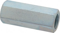 Made in USA - 5/8-11 UNC, 2-1/8" OAL Steel Standard Coupling Nut - Zinc-Plated Finish, 13/16" Width Across Flats - A1 Tooling