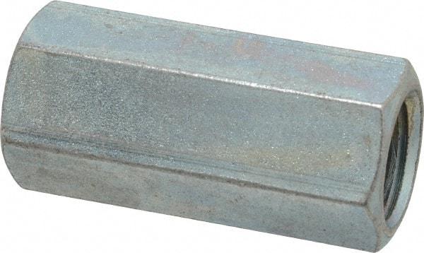 Made in USA - 3/4-10 UNC, 2-1/4" OAL Steel Standard Coupling Nut - Zinc-Plated Finish, 1" Width Across Flats - A1 Tooling