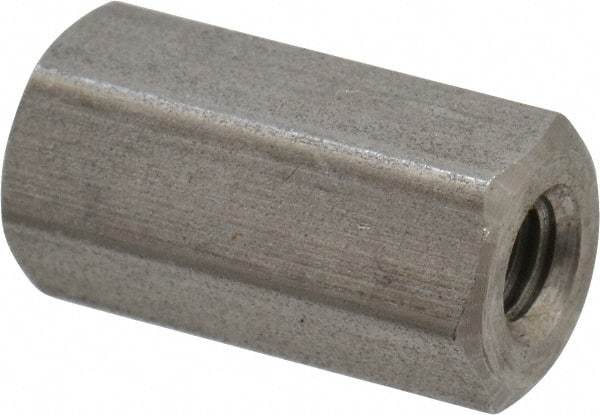 Made in USA - #10-32 UNF, 3/4" OAL Stainless Steel Standard Coupling Nut - 3/8" Width Across Flats - A1 Tooling