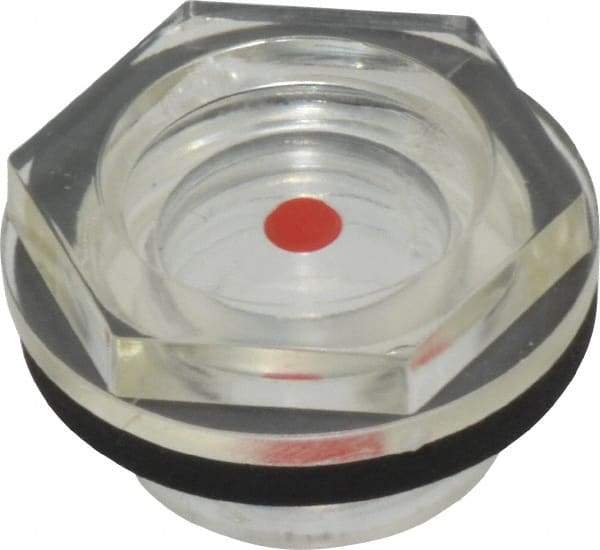 J.W. Winco - G 3/8 Thread, 19mm Distance Across Flats, Plastic Oil Level Sight Glasses - 22mm Flange Diameter, 7mm Length Under Head - A1 Tooling