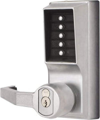 Kaba Access - Combination Entry Lever Lockset with Key Override - 2-3/4" Back Set, No Cylinder, Zamak3, Satin Chrome Finish - A1 Tooling