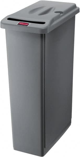 Rubbermaid - 23 Gal Gray Rectangle Confidential Document Container - Plastic, 31" High x 20" Long x 11" Wide - A1 Tooling