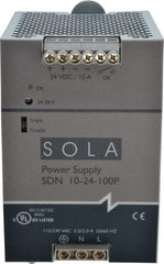 Sola/Hevi-Duty - 240 Watt, 10 Amp, 230 VAC Input, 24 VDC Output, DIN Rail Power Supply - 3.26 Inch Wide x 4.55 Inch Deep x 4.88 Inch High, Up to 88% Efficiency, 14 to 140°F, Green LED - A1 Tooling