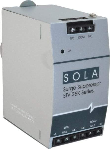 Sola/Hevi-Duty - 2.56 Inch Long x 4.87 Inch Wide x 4-3/4 Inch Deep, Hardwired Surge Protector - DIN Rail Mount, 120 V, 50 kA Surge Protection - A1 Tooling