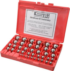 SPI - 1 to 25mm Diameter, Chrome Steel, Gage Ball Set - 0.0001 Inch Tolerance, Grade 24 Accuracy, 25 Pairs - A1 Tooling