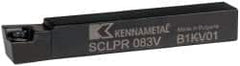 Kennametal - SCLP, Right Hand Cut, 5° Lead Angle, 1/2" Shank Height x 1/2" Shank Width, Positive Rake Indexable Turning Toolholder - 3-1/2" OAL, CP..32.5. Insert Compatibility, Series Screw-On - A1 Tooling