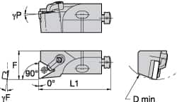 Kennametal - MTFN, Left Hand Cut, 0° Lead Angle, 1-1/2" Shank Height x 1-1/2" Shank Width, Negative Rake Indexable Turning Toolholder - 7" OAL, TN..66. Insert Compatibility, Series Kenloc - A1 Tooling