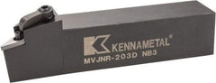 Kennametal - MVJN, Right Hand Cut, 3° Lead Angle, 1-1/4" Shank Height x 1-1/4" Shank Width, Negative Rake Indexable Turning Toolholder - 6" OAL, VN..33. Insert Compatibility, Series Kenloc - A1 Tooling