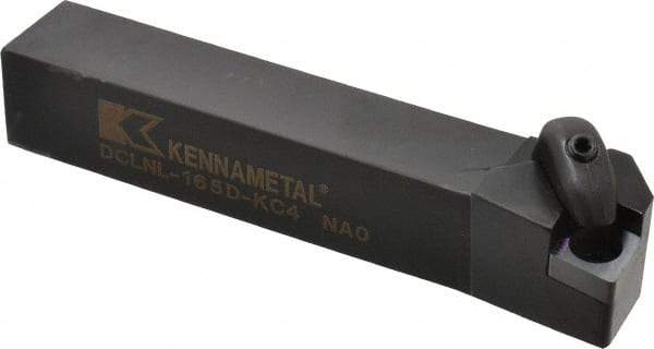 Kennametal - DCLN, Left Hand Cut, 5° Lead Angle, 1" Shank Height x 1" Shank Width, Negative Rake Indexable Turning Toolholder - 6" OAL, CN..54. Insert Compatibility, Series Kenclamp - A1 Tooling