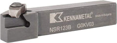 Kennametal - External Thread, Right Hand Cut, 19.05mm Shank Width x 19.05mm Shank Height Indexable Threading Toolholder - 114.3mm OAL, N.3R Insert Compatibility, NS Toolholder, Series Top Notch - A1 Tooling