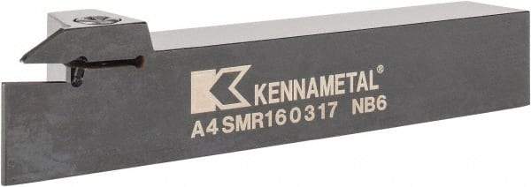 Kennametal - External Thread, 0.67" Max Depth of Cut, 3mm Min Groove Width, 152.4mm OAL, Right Hand Indexable Grooving Cutoff Toolholder - 25.4mm Shank Height x 25.4mm Shank Width, A4..03.. Insert Style, A4SM Toolholder Style, Series A4 - A1 Tooling