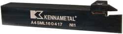 Kennametal - External Thread, 0.67" Max Depth of Cut, 4mm Min Groove Width, 152.4mm OAL, Left Hand Indexable Grooving Cutoff Toolholder - 25.4mm Shank Height x 25.4mm Shank Width, A4..04.. Insert Style, A4SM Toolholder Style, Series A4 - A1 Tooling