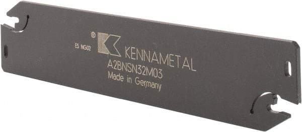 Kennametal - 1.2598" Blade Height, 0.0945" Blade Width, 5.9055" OAL, Neutral Cut, Double End Indexable Cut-Off Blade - 1.97" Max Depth of Cut, A2BNSN Blade, A2 Cut-Off Series - A1 Tooling