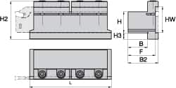 Kennametal - Tool Block Style A2TEN, 52mm Blade Height, 135mm OAL, 80mm OAH, Indexable Cutoff Blade Tool Block - 40mm Shank Height, 35mm Shank Width, Reversible, Series A2 Cut-Off - A1 Tooling