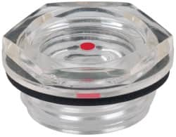 J.W. Winco - G 1/4 Thread, 17mm Distance Across Flats, Plastic Oil Level Sight Glasses - 20mm Flange Diameter, 6mm Length Under Head - A1 Tooling