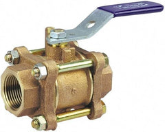 NIBCO - 1/2" Pipe, Full Port, Bronze Oxygen Service Ball Valve - 3 Piece, Inline - One Way Flow, FNPT x FNPT Ends, Lever Handle, 600 WOG, 150 WSP - A1 Tooling