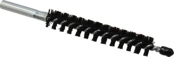 Schaefer Brush - 4" Brush Length, 5/8" Diam, Nylon Single Stem, Single Spiral Condenser Tube Brush - 6-1/4" Long, Nylon, 12-24 Female Connection - A1 Tooling