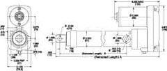 Thomson Industries - 18" Stroke Len, 30% Duty Cycle, 12 Volt, Performance PakLinear Electromechanical Actuator - DC Input, 0.4" per Second, 1,500 Lb Capacity - A1 Tooling