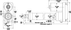 Thomson Industries - 4" Stroke Len, 30% Duty Cycle, 12 Volt, Performance PakLinear Electromechanical Actuator - DC Input, 0.4" per Second, 1,500 Lb Capacity - A1 Tooling