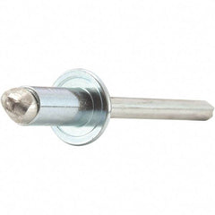 STANLEY Engineered Fastening - Size 6 Dome Head Stainless Steel Open End Blind Rivet - Stainless Steel Mandrel, 0.063" to 1/8" Grip, 3/16" Head Diam, 0.192" to 0.196" Hole Diam, 0.116" Body Diam - A1 Tooling