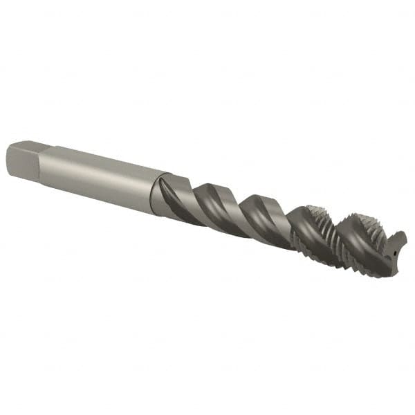 OSG - M12x1.75 Metric Coarse 3 Flute 6H Bottoming Spiral Flute Tap - High Speed Steel, Bright Finish, 3-3/8" OAL, Right Hand Flute, Right Hand Thread, D6, Series 142 - Exact Industrial Supply