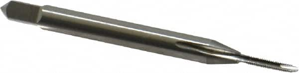 OSG - #00-96 UNS, 2 Flute, Bright Finish, High Speed Steel Spiral Point Tap - Plug Chamfer, Right Hand Thread, 1-9/16" OAL, 1/4" Thread Length, 0.141" Shank Diam, Series S110 - Exact Industrial Supply