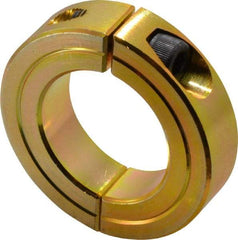 Climax Metal Products - 1-1/4" Bore, Steel, Two Piece Clamping Shaft Collar - 2-1/16" Outside Diam, 1/2" Wide - A1 Tooling