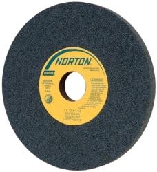 Norton - 7" Diam x 1-1/4" Hole x 1/2" Thick, H Hardness, 100 Grit Surface Grinding Wheel - Silicon Carbide, Type 1, Fine Grade, 3,600 Max RPM, Vitrified Bond, No Recess - A1 Tooling