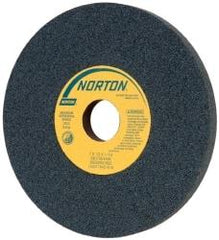 Norton - 7" Diam x 1-1/4" Hole x 1/2" Thick, H Hardness, 100 Grit Surface Grinding Wheel - Silicon Carbide, Type 1, Fine Grade, 3,600 Max RPM, Vitrified Bond, No Recess - A1 Tooling