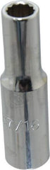 Proto - 7/16", 1/2" Drive, Deep Hand Socket - 12 Points, 3-1/4" OAL, Chrome Finish - A1 Tooling